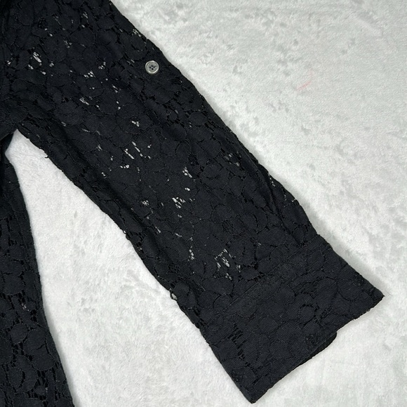 DKNYC Navy Lace Button Front Dress Tunic Oversized XS - Picture 11 of 11